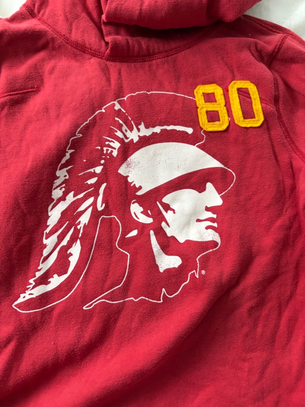 RARE- Discontinued Line— PINK Victoria's Secret Red Hooded Pullover USC - Picture 2 of 8